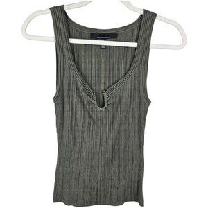 White‎ House Black Market Ribbed Hardware Tank WHBM Olive Green Size Small